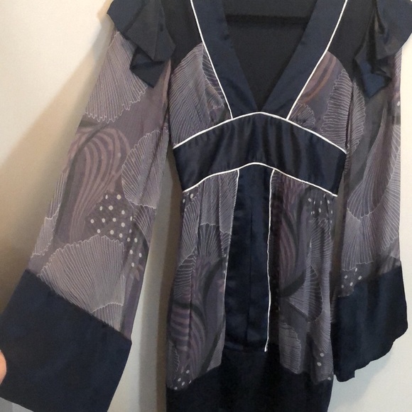 ERICA DAVIES Silk Kimono Style Dress -Size 0 - Picture 6 of 11